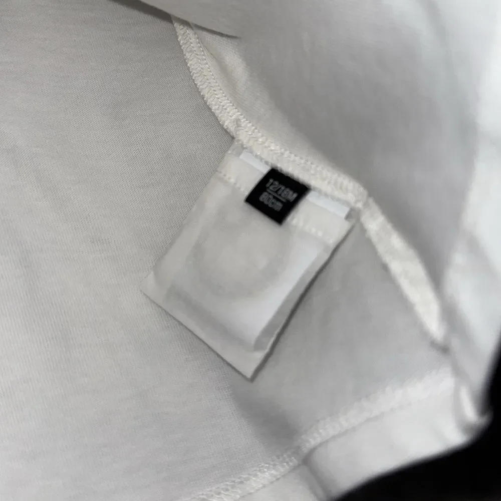 Versace Kids White Long Sleeve Shirt with glitter logo 12/18M
